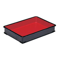 三甲 コンテナ 朱塗中ばんじゅう ブラック/レッド 200901 1ケース(10個)（直送品）