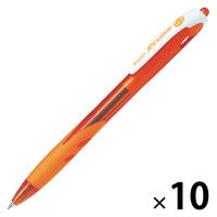 パイロット 油性ボールペン レックスグリップ（細字） 0.7mm オレンジ軸 BRG-10F-OB 1セット（1本×10）