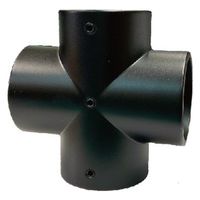 フジテックジャパン ＤＣクロス（ネジ付）Φ３２mmブラック パイプ継手黒 ジョイント継ぎ手黒 十字黒 1箱(6個入)（直送品）