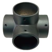 フジテックジャパン ＤＣ四方（ネジ付）Φ２５mmブラック パイプ継手黒 ジョイント継手黒 ヒッパリ黒 1箱(8個入)（直送品）