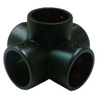 フジテックジャパン ＤＣ五方（ネジ付）Φ２５mmブラック パイプ継手黒 ジョイント継ぎ手黒 1箱(6個入)（直送品）