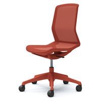 【設置込】オカムラ シナーラ ノーマル（ナイロン）キャスター 肘無 オレンジレッド CD76WE F2X6 1脚（直送品）