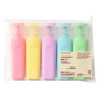 無印良品 パステルカラー蛍光ペン ５色セット（ ピンク・黄・紫・青・緑） 良品計画