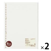 無印良品 植林木ペーパー裏うつりしにくいルーズリーフ Ｂ５(６ｍｍ横罫 ２６穴)１００枚 1セット（1袋（100枚入）×2）