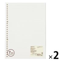 無印良品 植林木ペーパー裏うつりしにくいルーズリーフ Ｂ５(７ｍｍ横罫 ２６穴)１００枚 1セット（1袋（100枚入）×2）