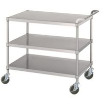 シンコー ステンレスワゴン(SUS304) 天地3段タイプ φ100ウレタン車 600×450×800 MN03-6045-U100 1台（直送品）