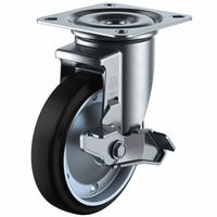 ユーエイキャスター(産業用重荷重) 自在車(ダブルベアリング) プレート式 PMSーDS型(シングルストッパー付) PMSー100APUDS（直送品）