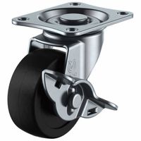 ユーエイキャスター(軽荷重) 自在車(ダブルベアリング) プレート式 LGーS型(シングルストッパー付) LGー50NS 1セット(8台)（直送品）