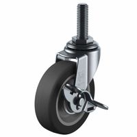 ユーエイキャスター(軽荷重) 自在車(ダブルベアリング) ねじ込み式 LTーS型(シングルストッパー付) LTー75RHSーU1/2ー14（直送品）