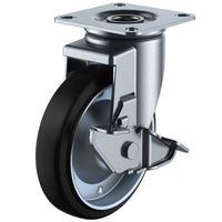 ユーエイ ユーエイキャスター(中荷重) 自在車(ダブルベアリング) プレート式 J2ーS型(シングルストッパー付) NJ2ー130S 1台（直送品）