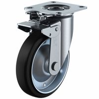 ユーエイ ユーエイキャスター(中荷重) 自在車(ダブルベアリング) プレート式 J2K型(旋回ストッパー付) NJ2Kー130 1台（直送品）