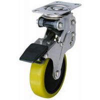 ユーエイキャスター(クッションキャスター) 自在車(ダブルベアリング) プレート式 NPGーS型(シングルストッパー付) NPGー100SU（直送品）