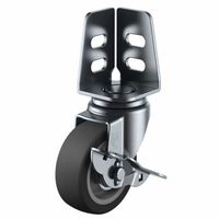 ユーエイキャスター(軽荷重) 自在車(ダブルベアリング) アングル式 SAーS型(シングルストッパー付) SAー75NRBDS（直送品）