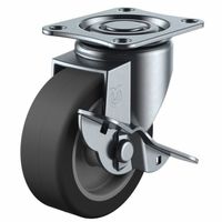 ユーエイキャスター(軽荷重) 自在車(ダブルベアリング) プレート式 SGーS型(シングルストッパー付) SGー75NRBDS（直送品）