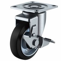 ユーエイキャスター(中荷重) 自在車(ダブルベアリング) プレート式 SJーS型(シングルストッパー付) SJー100GUS（直送品）