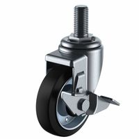 ユーエイキャスター(中荷重) 自在車(ダブルベアリング) ねじ込み式 SJTーS型(シングルストッパー付) SJTー100GUSーM20ー4（直送品）