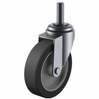 ユーエイキャスター(ステンレス仕様) 自在車(ダブルベアリング) ねじ込み式 SUSーET型 SUSーETー100RHーM16ー40（直送品）