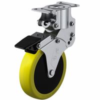 ユーエイキャスター(クッションキャスター) 固定車 プレート式 SKYーRーS型(シングルストッパー付) SKYーR100SUESー2 1台（直送品）