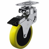 ユーエイキャスター(クッションキャスター) 自在車(ラジアルベアリング) プレート式 SKYーSーS型(シングルストッパー付) SKYーS1（直送品）