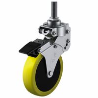 ユーエイキャスター(クッションキャスター) 自在車(ラジアルベアリング) ねじ込み式 SKYーTーS型(シングルストッパー付) SKYーT1（直送品）