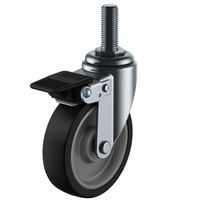 ユーエイキャスター(軽荷重) 自在車(ダブルベアリング) ねじ込み式 STーSW特殊型(ダブルストッパー付) STー75NUSWー1ーM16（直送品）