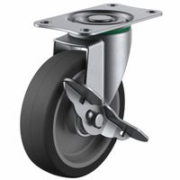 ユーエイキャスター(ステンレス仕様) 自在車(ダブルベアリング) プレート式 SUSーEーS型(シングルストッパー付) SUSーEー100U（直送品）