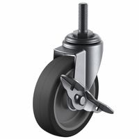 ユーエイキャスター(ステンレス仕様) 自在車(ダブルベアリング) ねじ込み式 SUSーETーS型(シングルストッパー付) SUSーETー10（直送品）