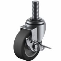 ユーエイキャスター(ステンレス仕様) 自在車(ダブルベアリング) ねじ込み式 SUSーSTーS型(シングルストッパー付) SUSーSTー65（直送品）