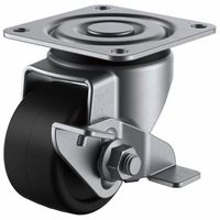 ユーエイキャスター(ステンレス仕様) 自在車(ダブルベアリング) プレート式 SUSーHGーS型(シングルストッパー付) SUSーHGー50（直送品）