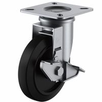 ユーエイキャスター(ステンレス仕様) 自在車(ダブルベアリング) プレート式 SUSーJーS型(シングルストッパー付) SUSーNRJー15（直送品）