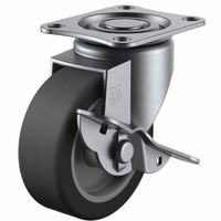 ユーエイキャスター(ステンレス仕様) 自在車(ダブルベアリング) プレート式 SUSーSGーS型(シングルストッパー付) SUSーSGー50（直送品）