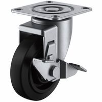 ユーエイキャスター(ステンレス仕様) 自在車(ダブルベアリング) プレート式 SUSーSJーS型(シングルストッパー付) SUSーSJー10（直送品）