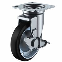 ユーエイ ユーエイキャスター(産業用重荷重) 自在車(ダブルベアリング) プレート式 JーS型(シングルストッパー付) WJー200S 1台（直送品）