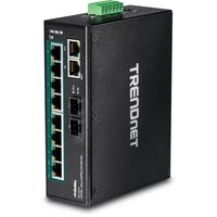 TRENDnet 10ポート 産業用ギガビットPoE+ DINレールスイッチ TIーPG102 1個 687-0763（直送品）