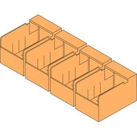 SANSHIN スリム棚板ラック スリムイーラックビンボックス1段セット H350×W1250×D625用 EBBB43562（直送品）