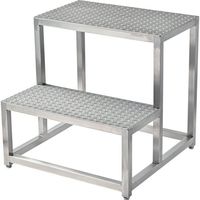 クラフトワーク ステンレス作業用踏台 溶接一体型2段 SUSF2-606060 1台 685-3916（直送品）