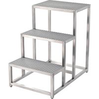 クラフトワーク ステンレス作業用踏台 溶接一体型3段 SUSF3-609090 1台 685-3919（直送品）