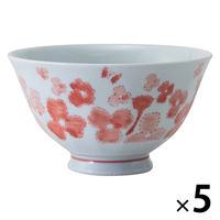 【アウトレット】【Goエシカル】訳あり ＜メーカー再検品済・B級品＞西海陶器 花かご 面取軽量飯碗 中・赤 B73758 1箱（5個入）