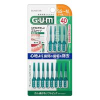ガム ウェルプラス 曲がるソフトピック SS～M 40本入 無香料 サンスター GUM 歯間ブラシ 歯間ケア ゴムタイプ SS S M