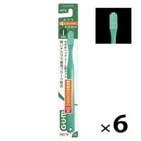 ガム デンタルブラシ #407 先細毛 4列コンパクト ふつう 1セット（6本） サンスター GUM 歯ブラシ ハブラシ はぶらし