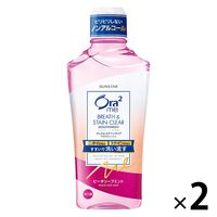 オーラツーミー ブレス＆ステインクリア マウスウォッシュ ピーチリーフミント ノンアルコール 460mL 1セット（2本） サンスター