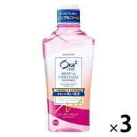 オーラツーミー ブレス＆ステインクリア マウスウォッシュ ピーチリーフミント ノンアルコール 460mL 1セット（3本）サンスター