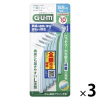 【日本歯科医師会推奨】 GUM（ガム）歯間ブラシ L字型 抗菌 サイズ SS（2）極細タイプ 1セット（10本入×3個） サンスター