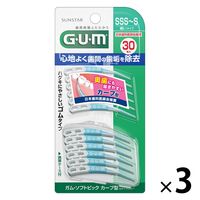 ガム（GUM） 歯周プロケア ソフトピック カーブ型 SSS～S 1セット（30本入×3個）ケース付 サンスター 歯間ブラシ 676196