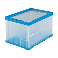 トラスコ中山 TRUSCO 薄型折りたたみコンテナ 50L 透明 TR-O50B TM 1個 299-7665（わけあり品）