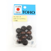 TOHO(トーホー) TOHO ウッドビーズ 14mm ブラウン NR14-2 1袋(10個)