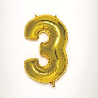 いろは出版 NUMBER BALLOON ナンバー【3】バルーン ゴールド SFNG-03 1個