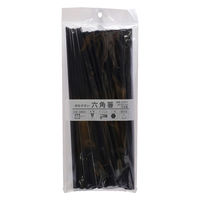 サンライフ 六角PBT箸 黒 23cm 10P 1セット(10膳)