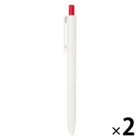無印良品 書き味なめらかな油性ボールペン ０．３８ｍｍ 赤 1セット（1本×2） 良品計画