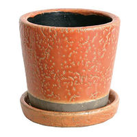 ダルトン フラワーポット 高さ11cm カラー グレーズド ポット オレンジ 313985 1個（直送品）